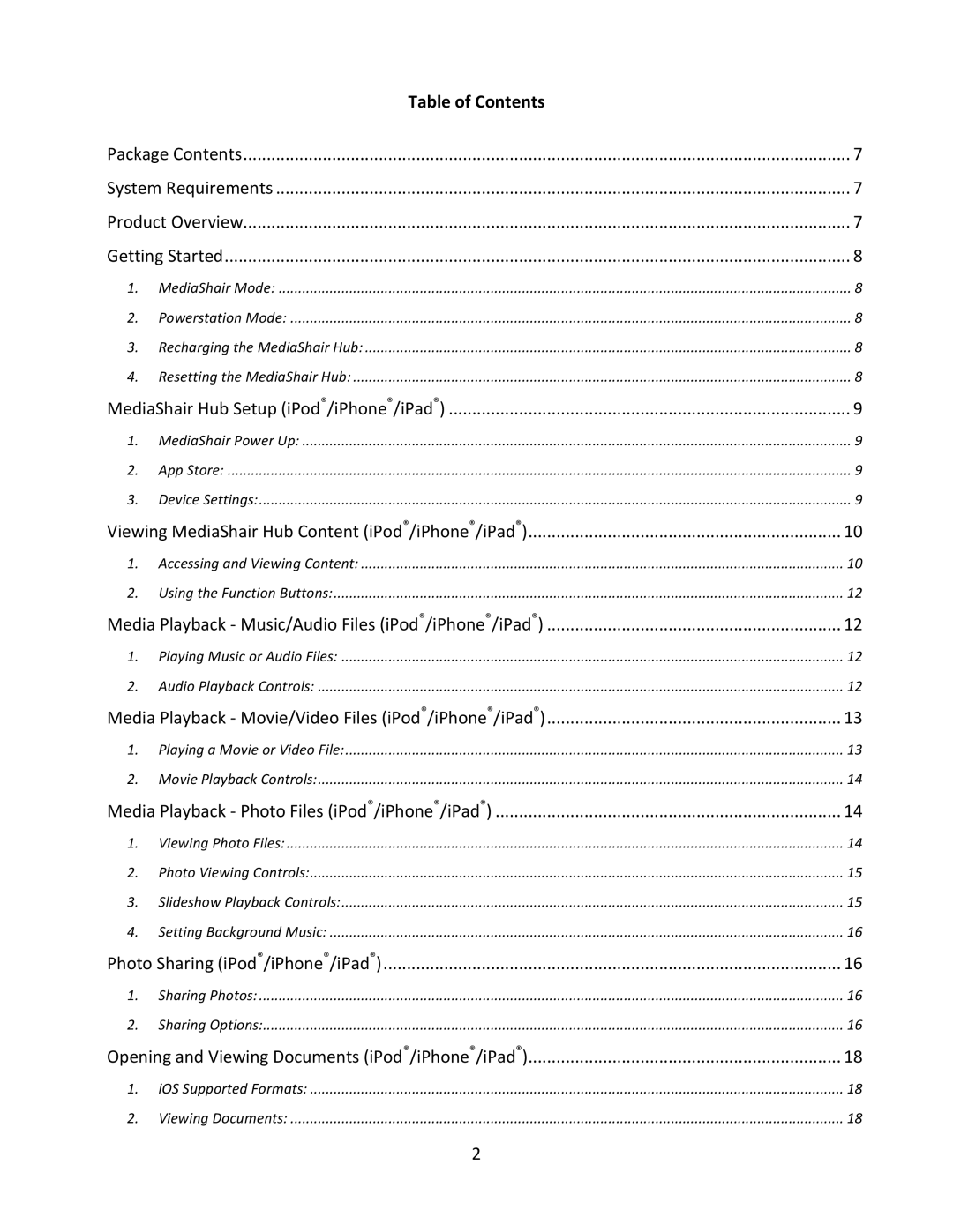 IOGear GWFRSDU manual Table of Contents 