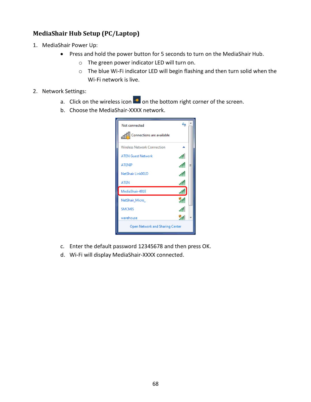 IOGear GWFRSDU manual MediaShair Hub Setup PC/Laptop 