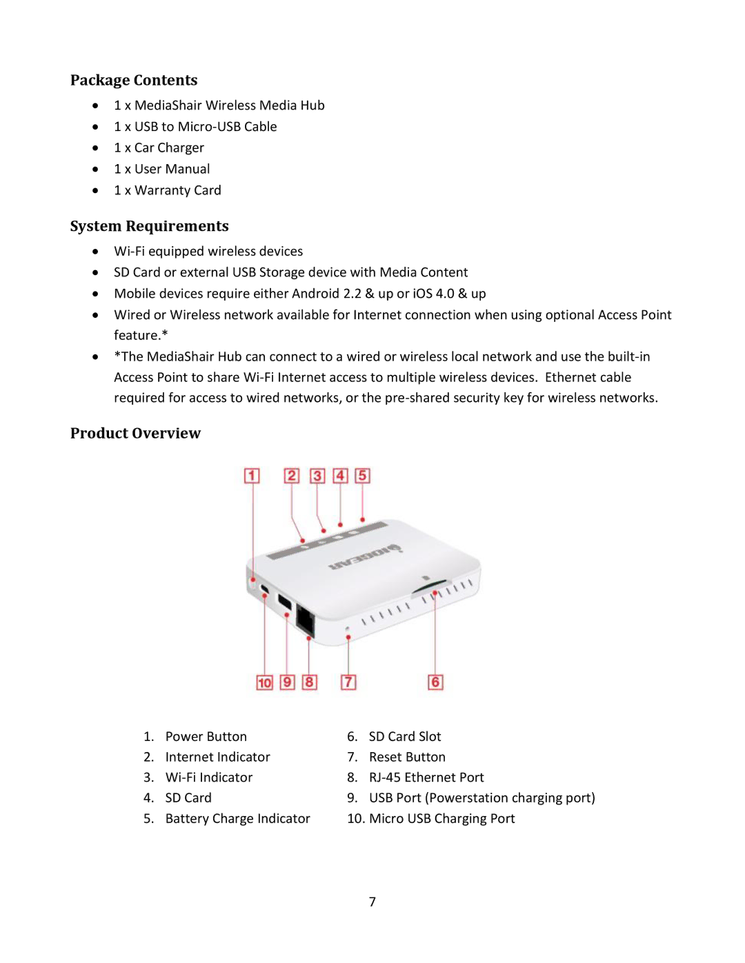 IOGear GWFRSDU manual Package Contents, System Requirements, Product Overview 