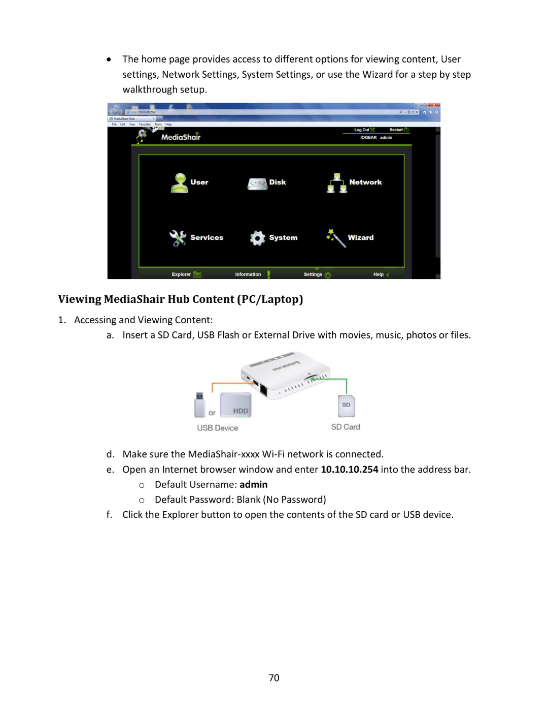 IOGear GWFRSDU manual Viewing MediaShair Hub Content PC/Laptop 