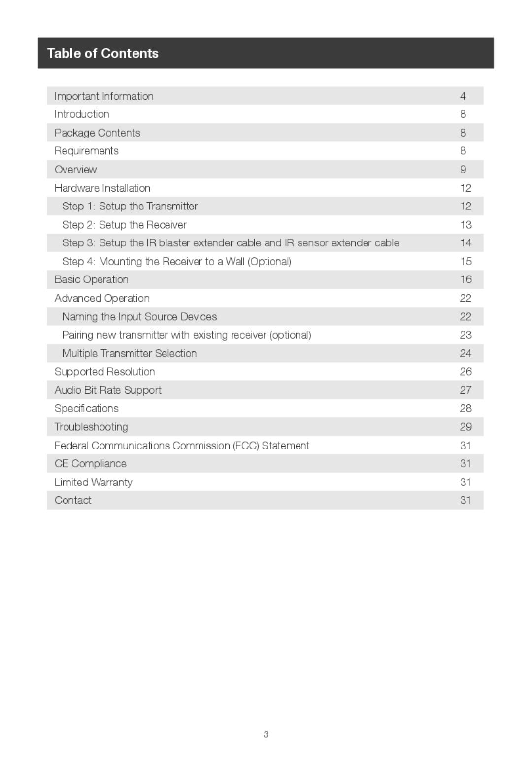 IOGear GWHDMS52 user manual Table of Contents 