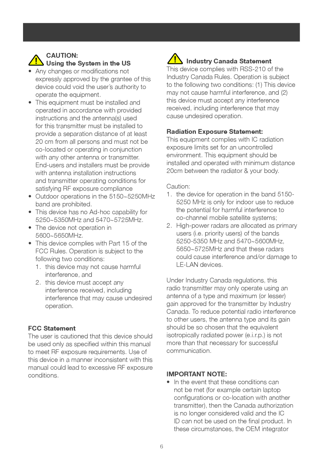 IOGear GWHDMS52 user manual Using the System in the US, FCC Statement, Radiation Exposure Statement 