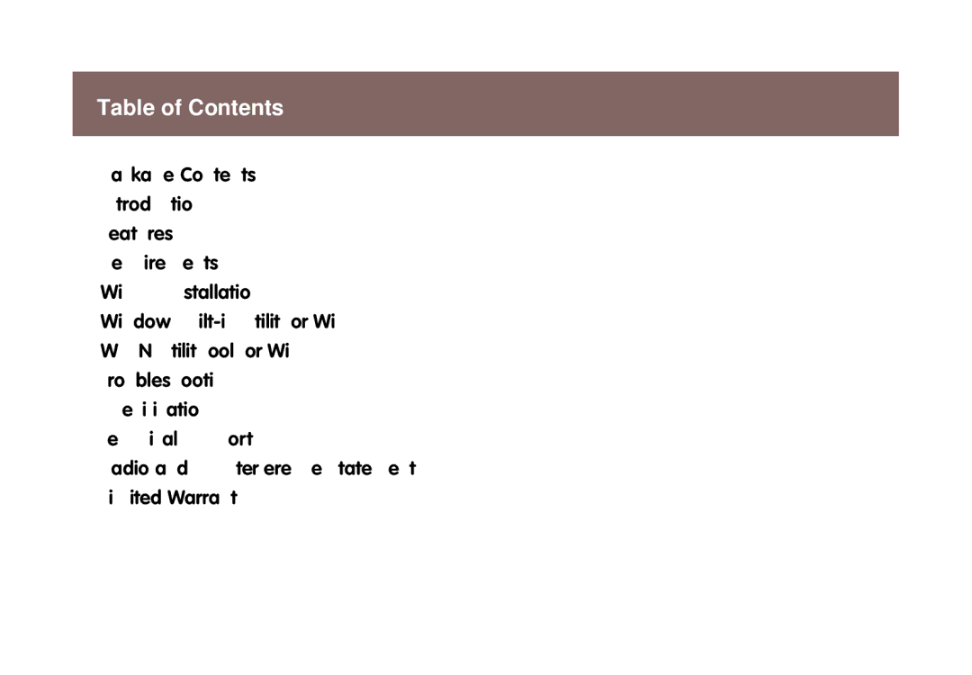 IOGear GWP511 user manual Table of Contents 