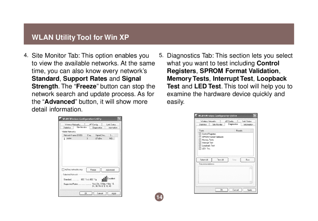IOGear GWP511 user manual Wlan Utility Tool for Win XP 