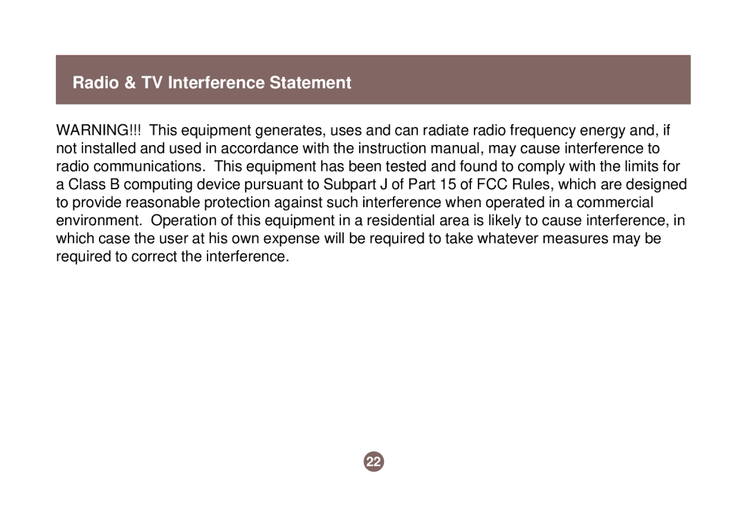 IOGear GWP511 user manual Radio & TV Interference Statement 