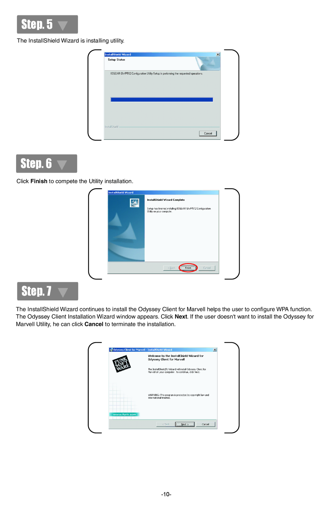 IOGear GWP512 quick start InstallShield Wizard is installing utility 