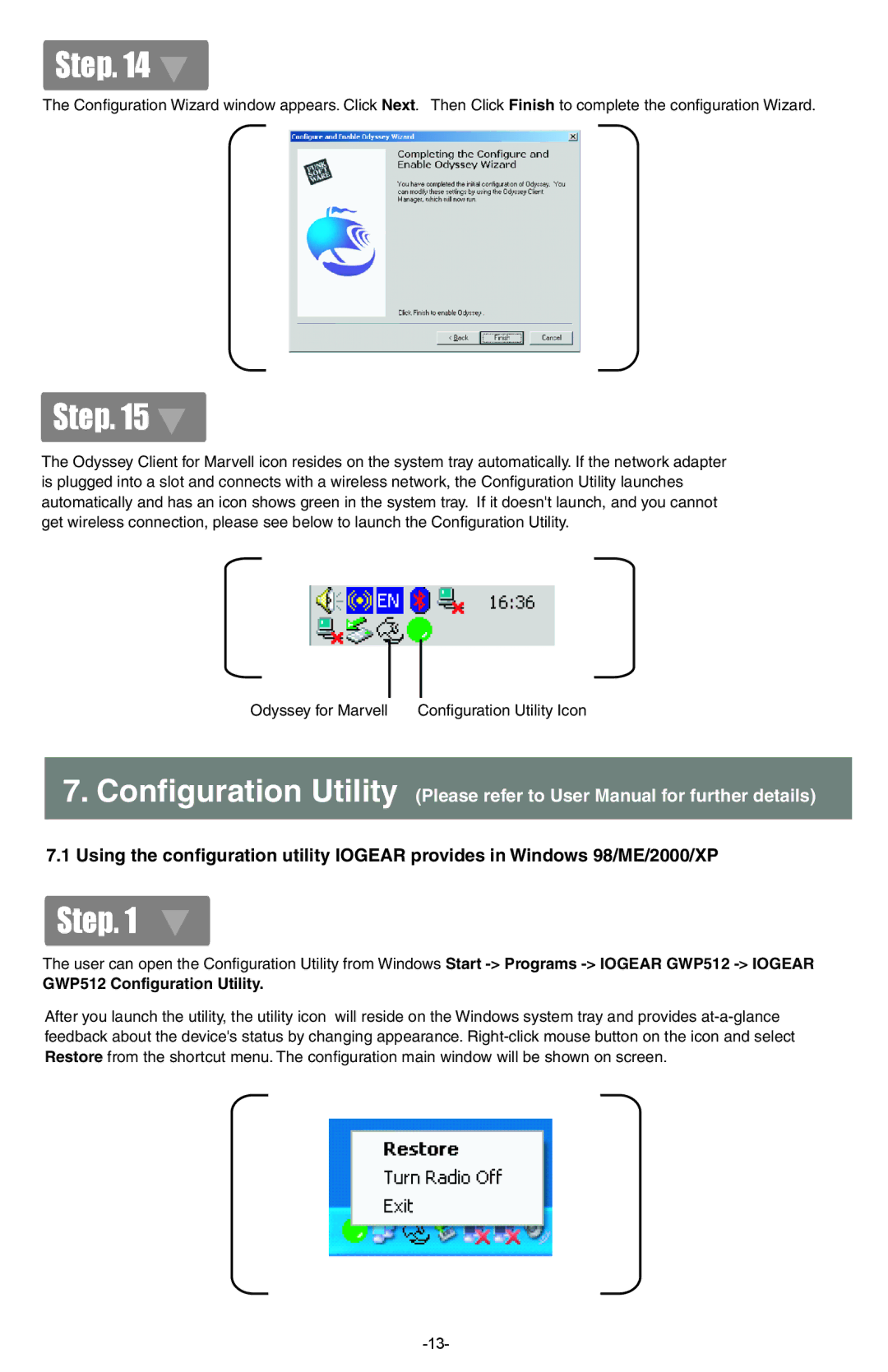 IOGear quick start GWP512 Configuration Utility 