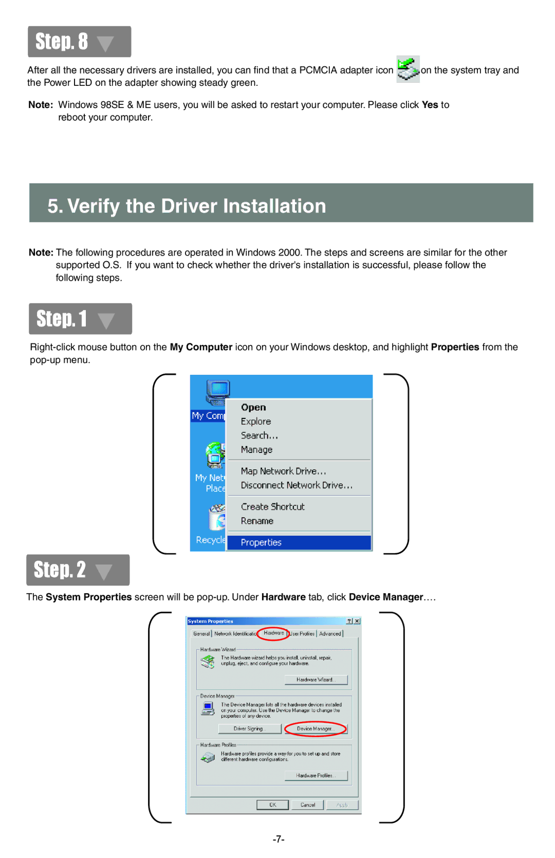 IOGear GWP512 quick start Verify the Driver Installation 