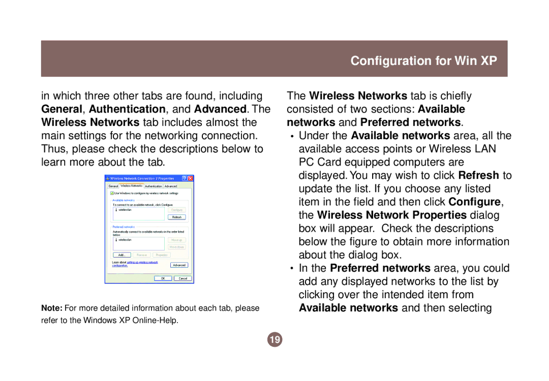 IOGear GWU513 user manual Refer to the Windows XP Online-Help 