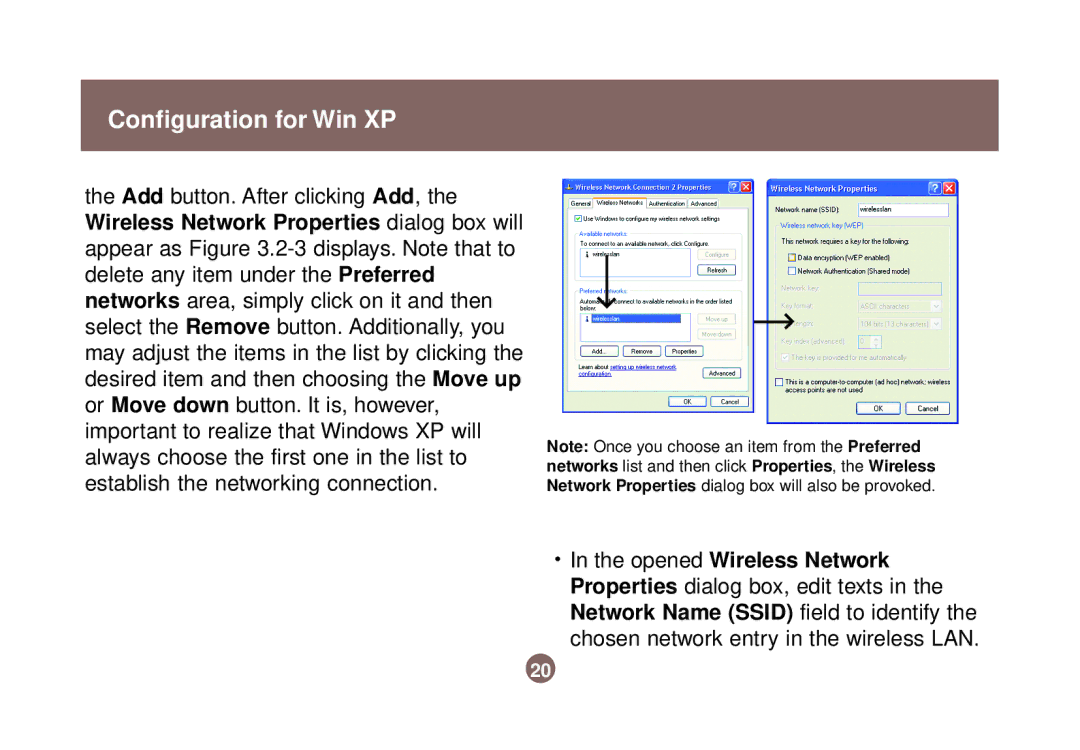 IOGear GWU513 user manual Configuration for Win XP 