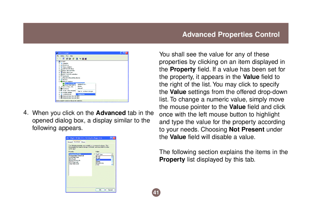 IOGear GWU513 user manual Advanced Properties Control 