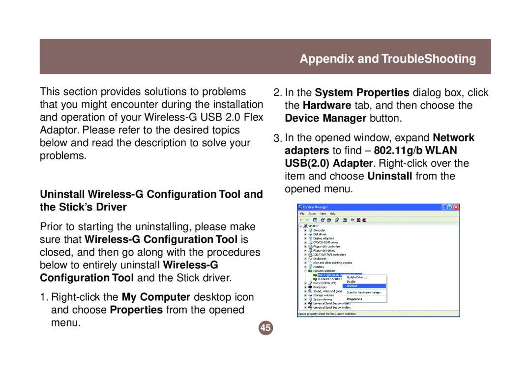 IOGear GWU513 user manual Appendix and TroubleShooting 