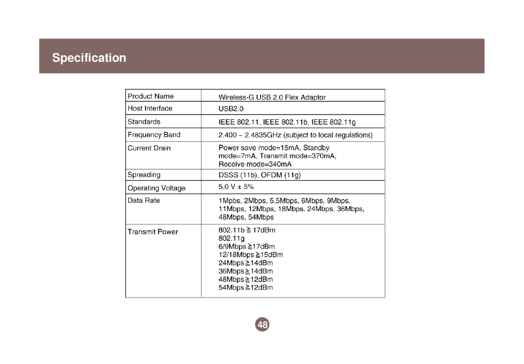 IOGear GWU513 user manual Specification 