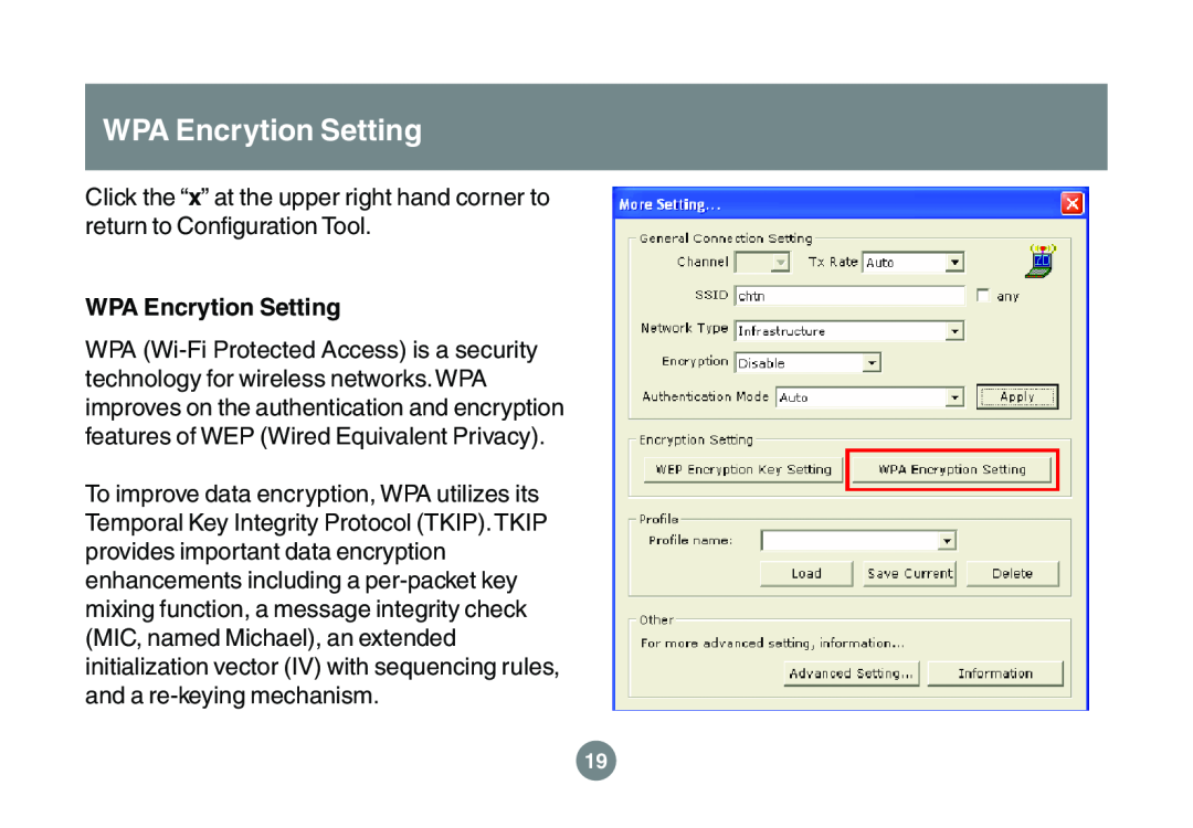 IOGear GWU523 user manual WPA Encrytion Setting 