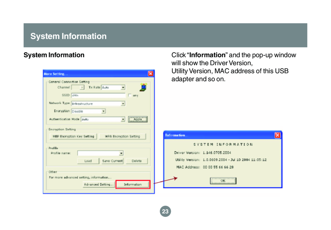 IOGear GWU523 user manual System Information 