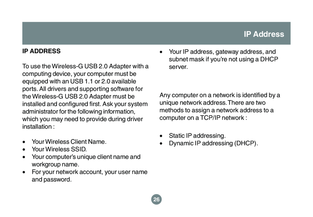 IOGear GWU523 user manual IP Address, Ip Address 
