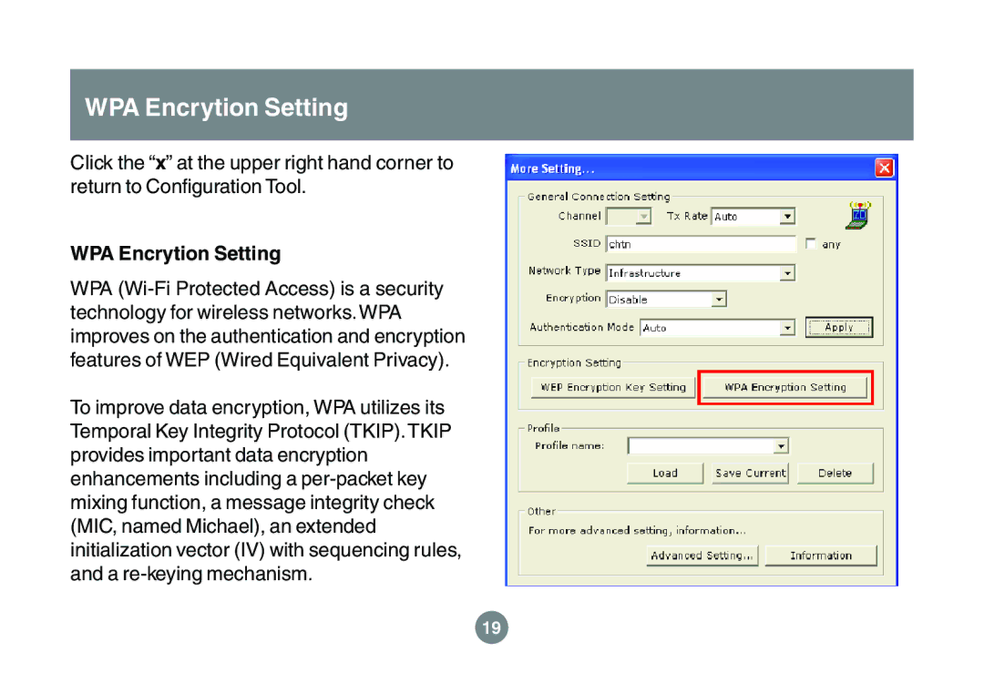 IOGear GWU523 user manual WPA Encrytion Setting 