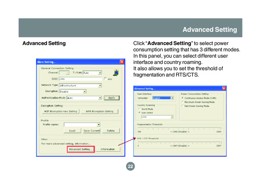 IOGear GWU523 user manual Advanced Setting 