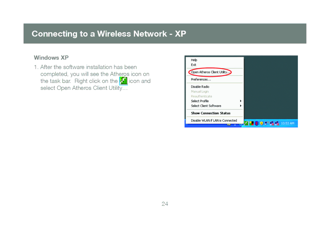 IOGear GWU623 manual Connecting to a Wireless Network XP 