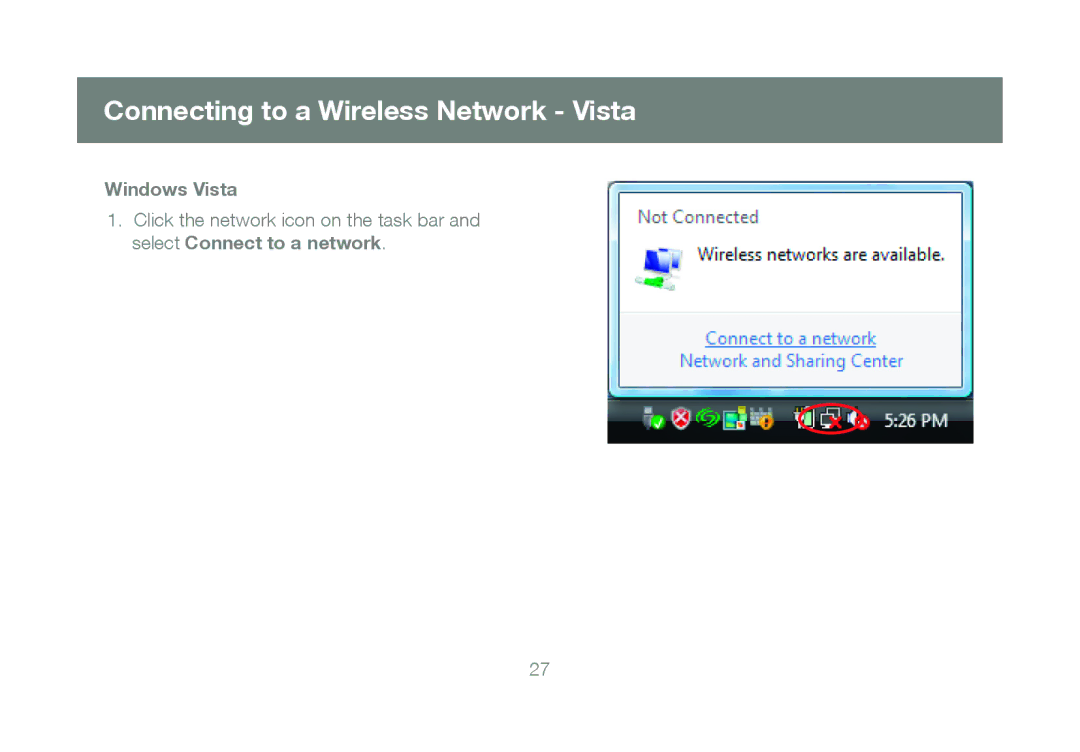 IOGear GWU623 manual Connecting to a Wireless Network Vista 