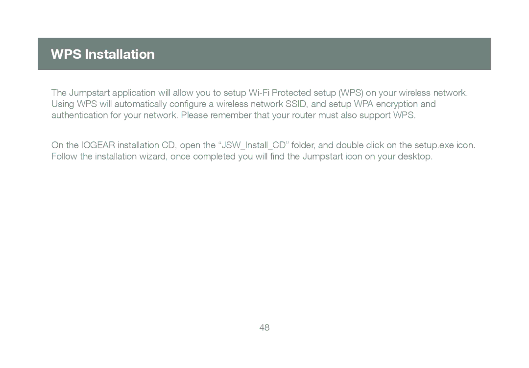 IOGear GWU623 manual WPS Installation 