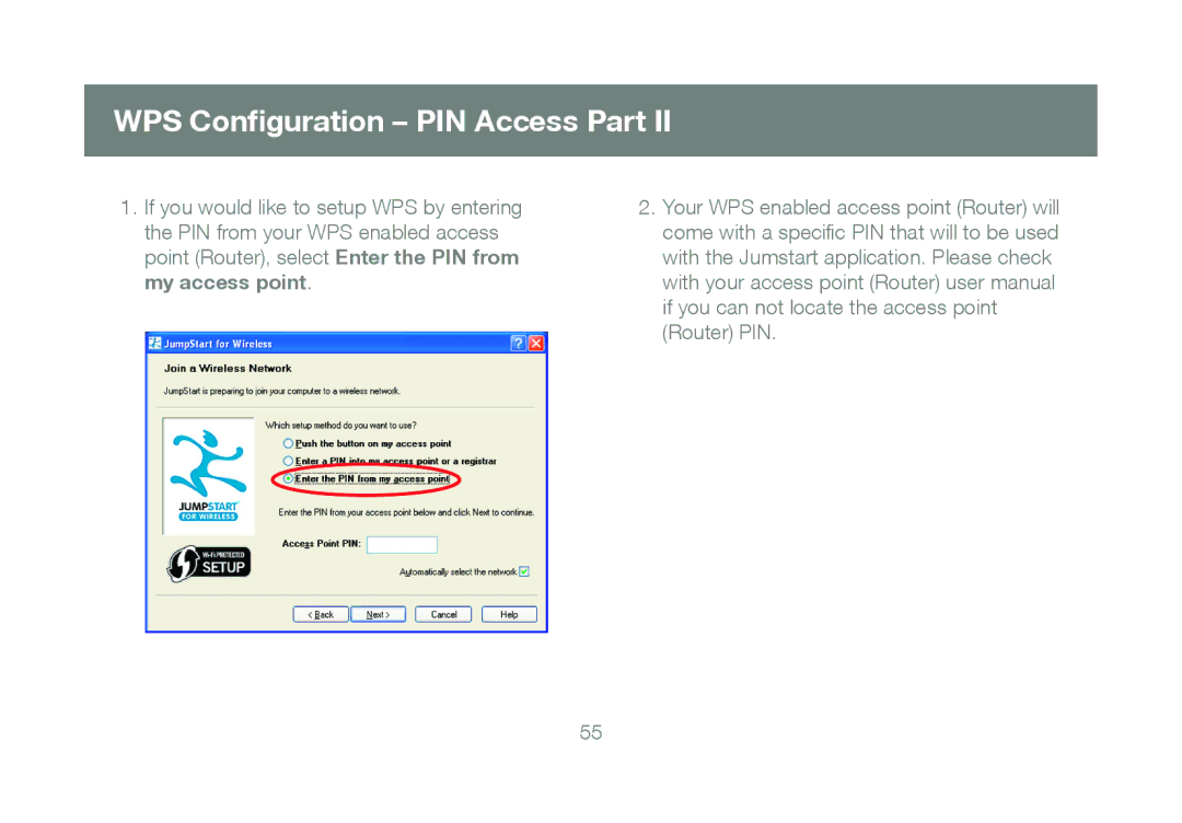 IOGear GWU623 manual WPS Conﬁguration PIN Access Part 