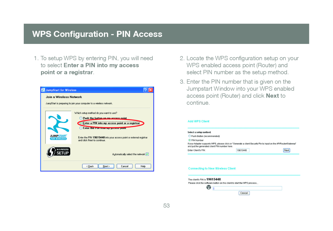 IOGear GWU623 manual WPS Conﬁguration - PIN Access 