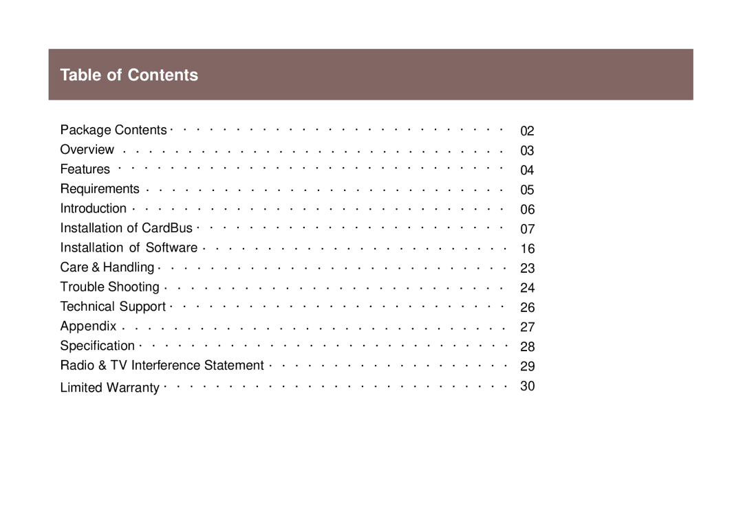 IOGear IEEE 1394 user manual Table of Contents 