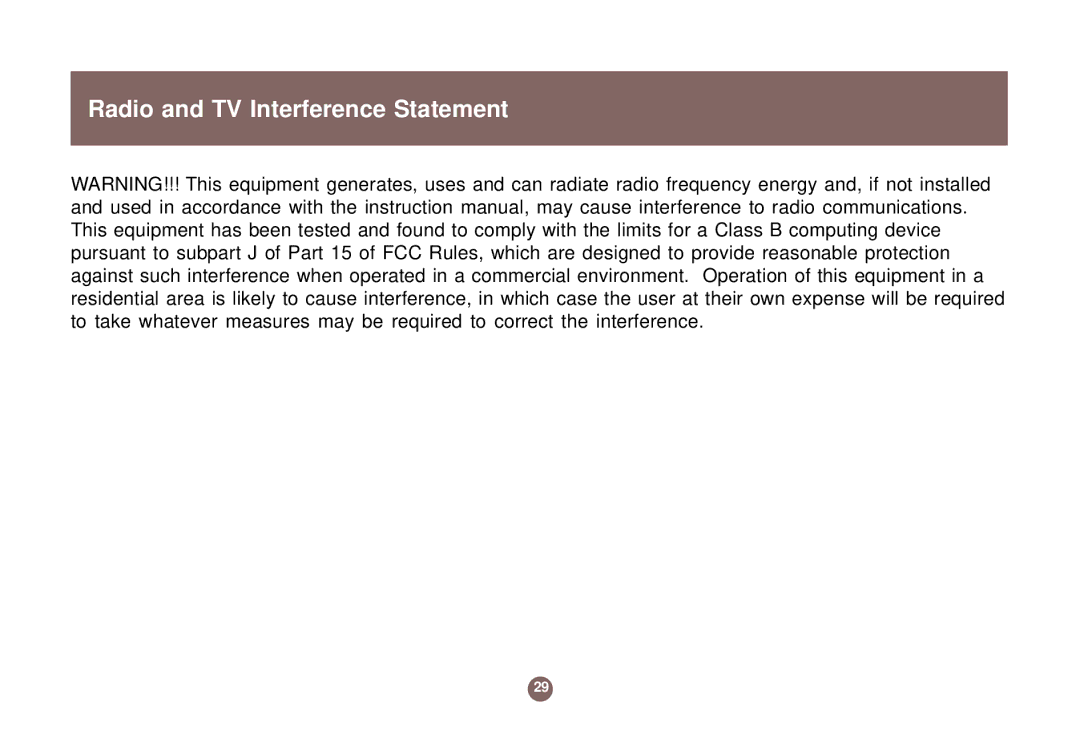 IOGear IEEE 1394 user manual Radio and TV Interference Statement 