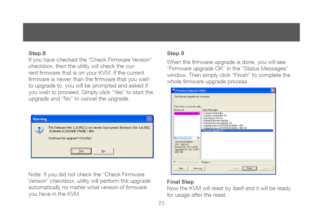 IOGear iogear manual Final Step 