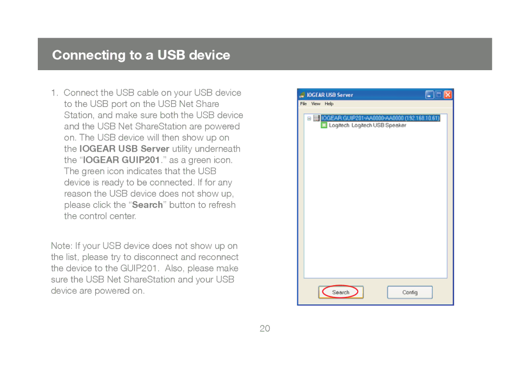 IOGear M1023 user manual Connecting to a USB device 