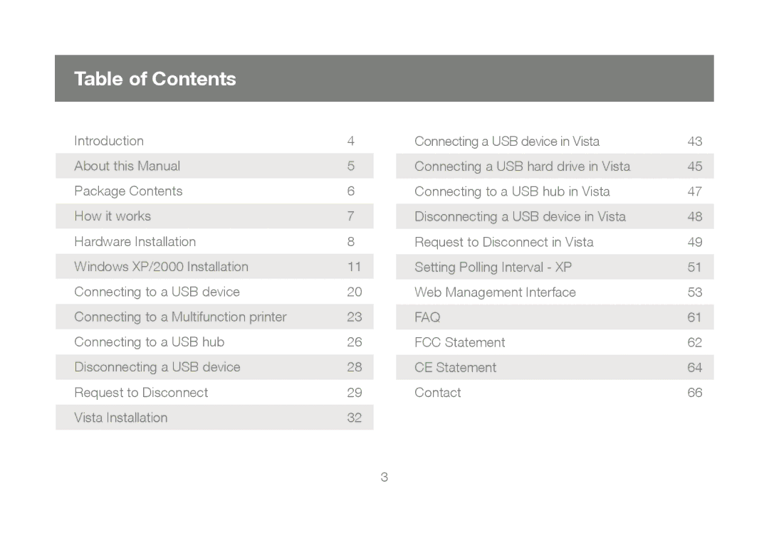 IOGear M1023 user manual Table of Contents 