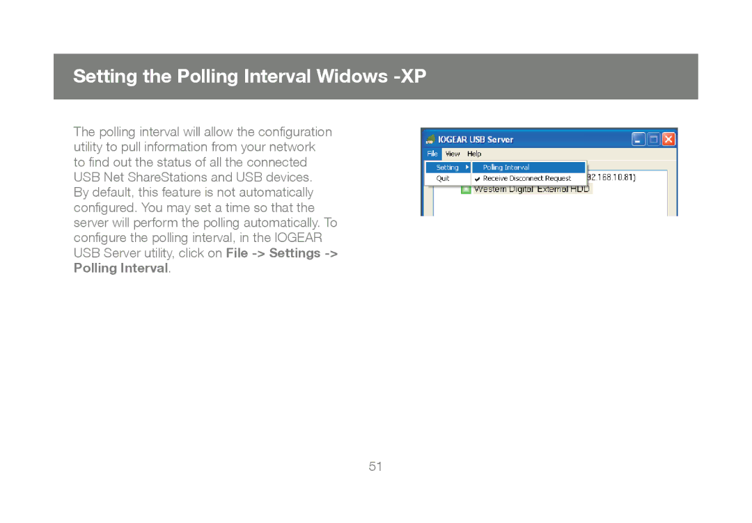 IOGear M1023 user manual Setting the Polling Interval Widows -XP 