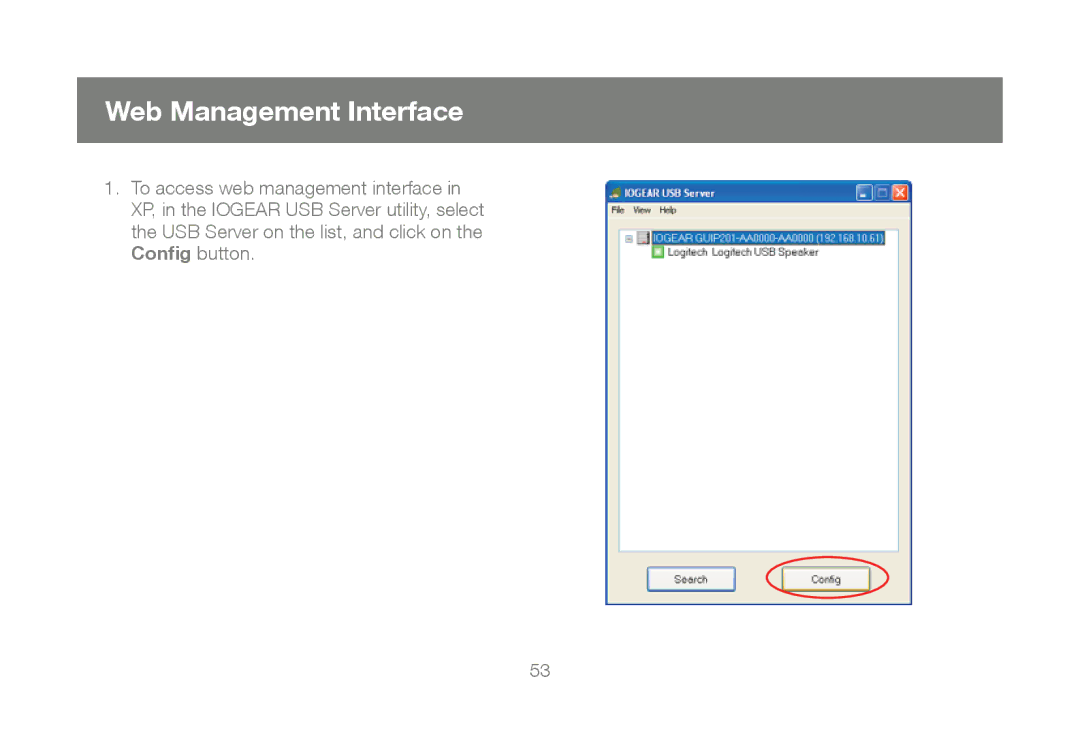 IOGear M1023 user manual Web Management Interface 