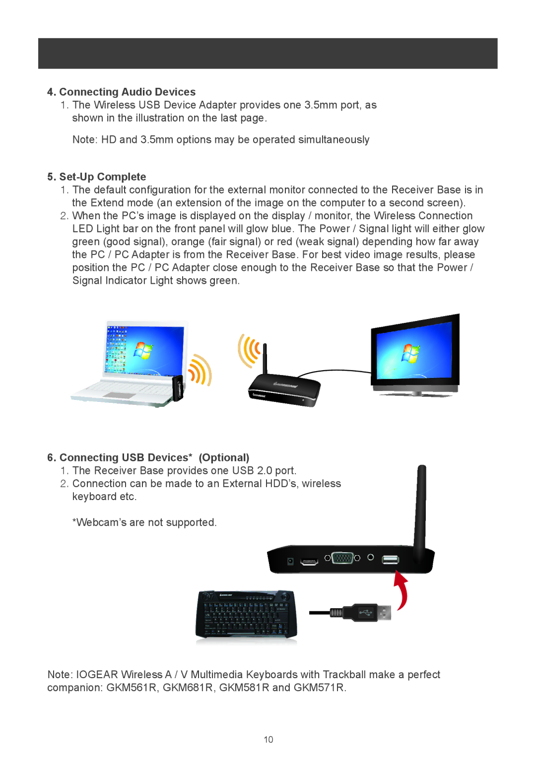 IOGear m1281 user manual Connecting Audio Devices, Set-Up Complete, Connecting USB Devices* Optional 