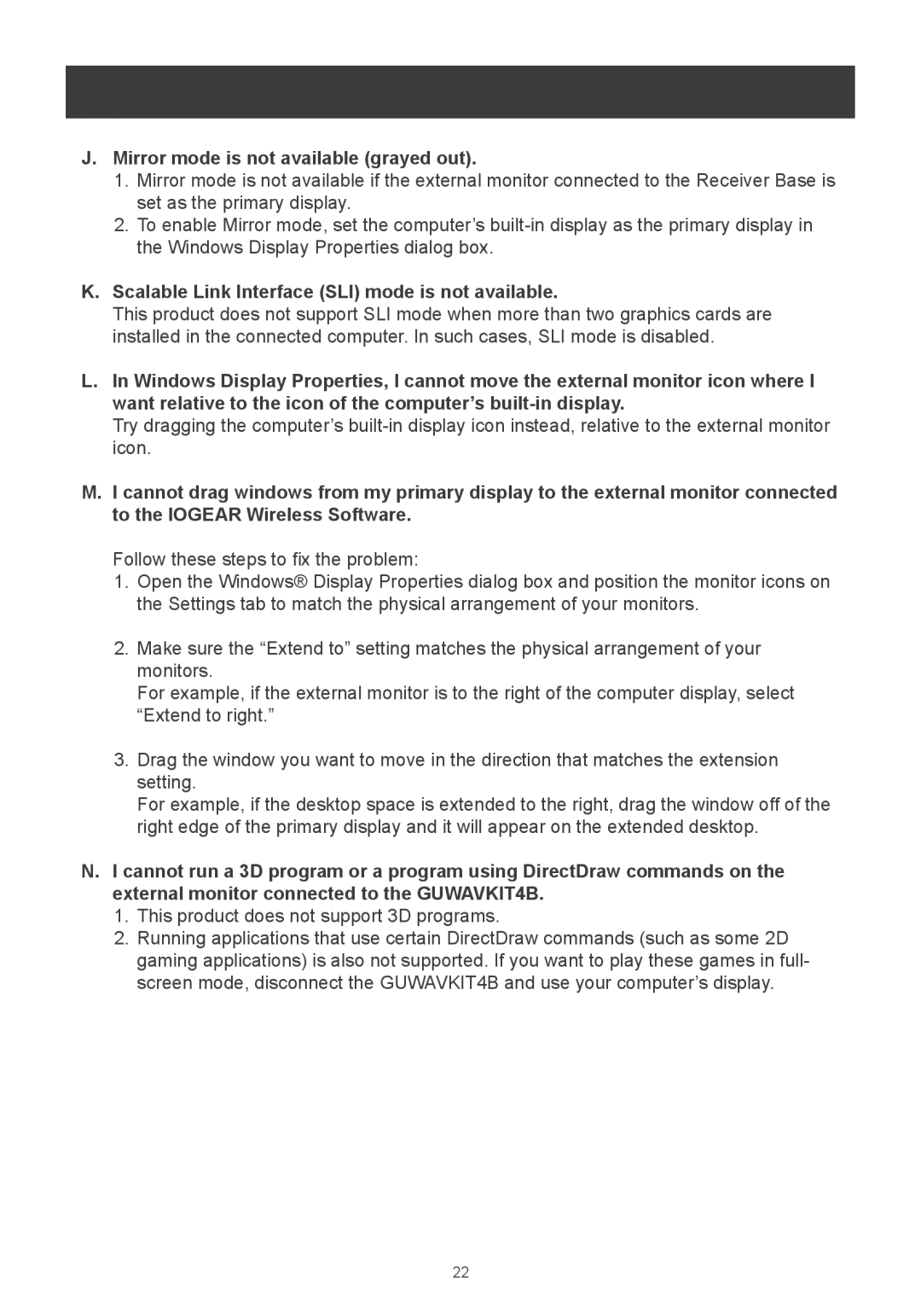 IOGear m1281 user manual Mirror mode is not available grayed out, Scalable Link Interface SLI mode is not available 