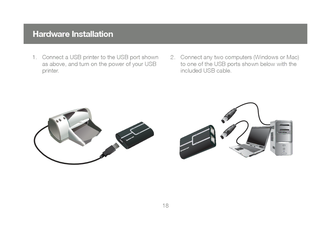 IOGear M1327, GUB211 manual Hardware Installation 