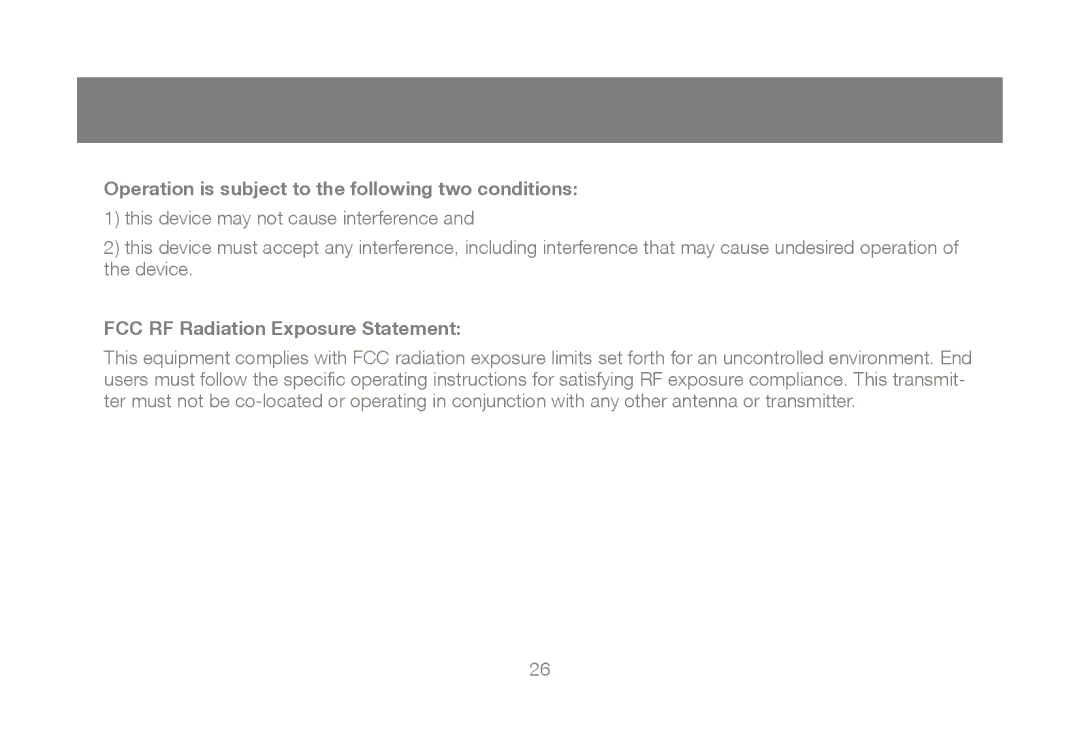 IOGear M1327, GUB211 manual Operation is subject to the following two conditions, FCC RF Radiation Exposure Statement 