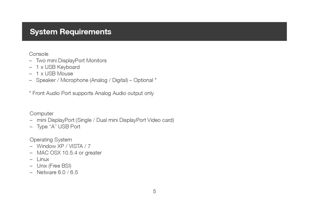 IOGear ocs1924 user manual System Requirements 