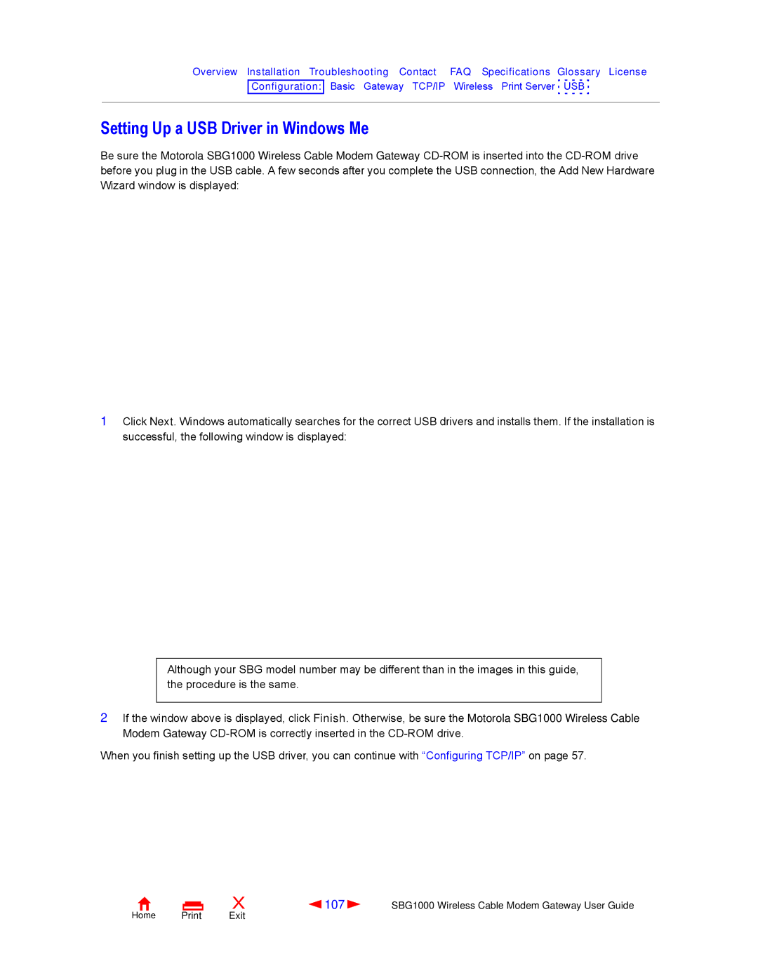 Iomega SBG1000 manual Setting Up a USB Driver in Windows Me, 107 