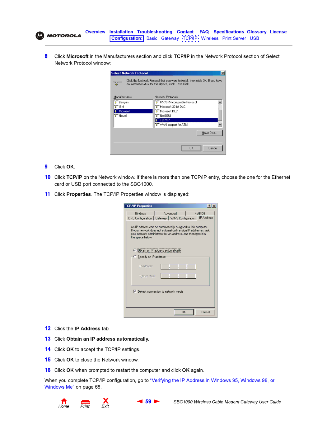 Iomega SBG1000 manual Click Obtain an IP address automatically 