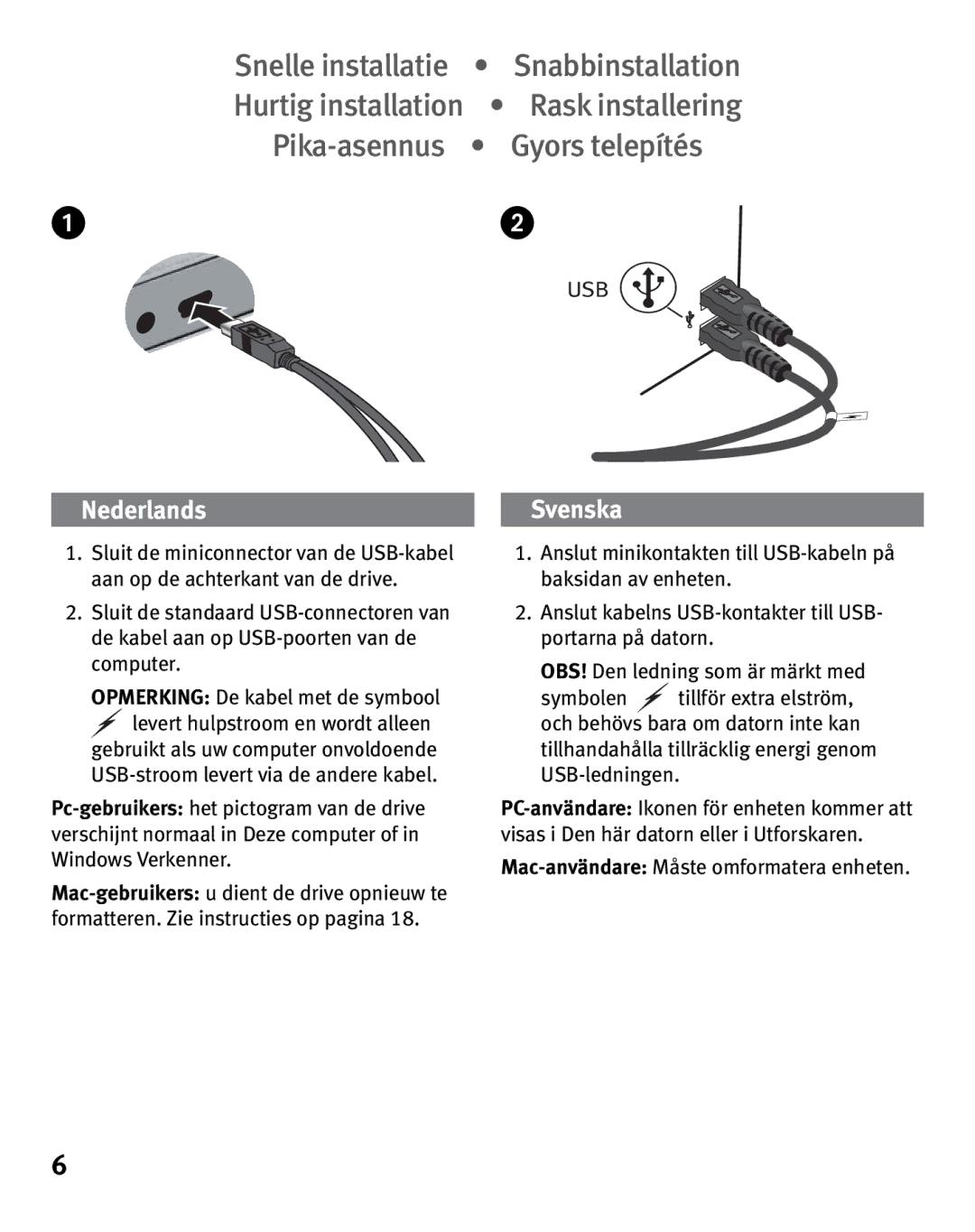 Iomega USB 2.0 quick start Mac-användareMåste omformatera enheten 