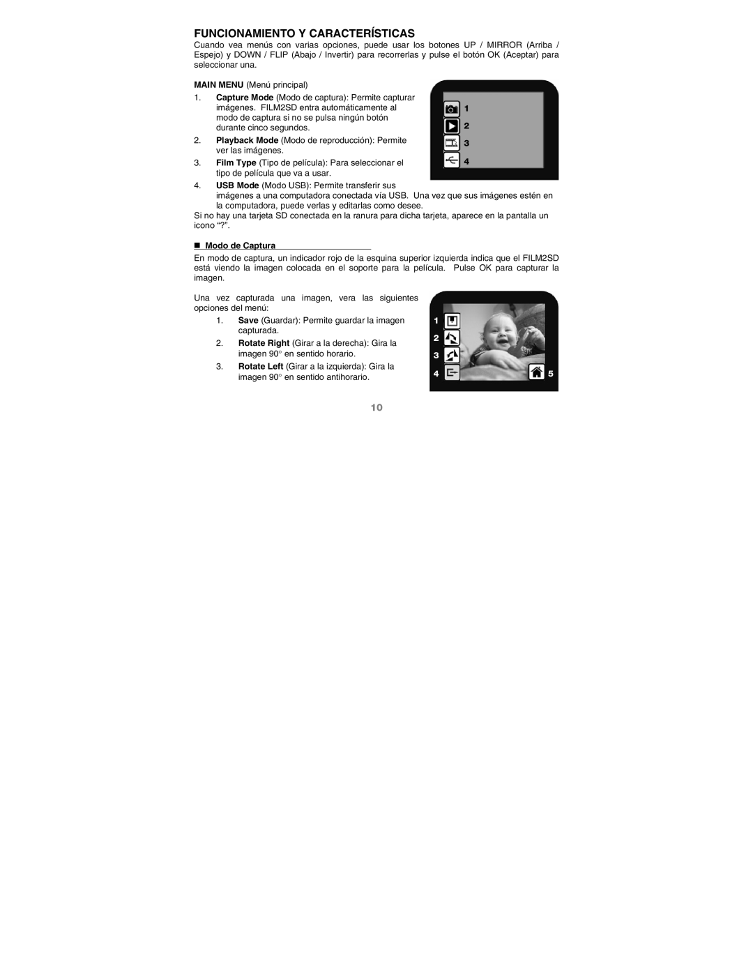 ION 2 SD quick start Funcionamiento Y Características, „ Modo de Captura 