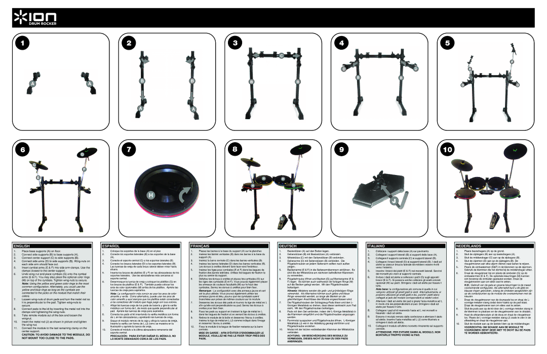 ION Drum Rocker manual English, Español, Français, Deutsch, Italiano, Nederlands 