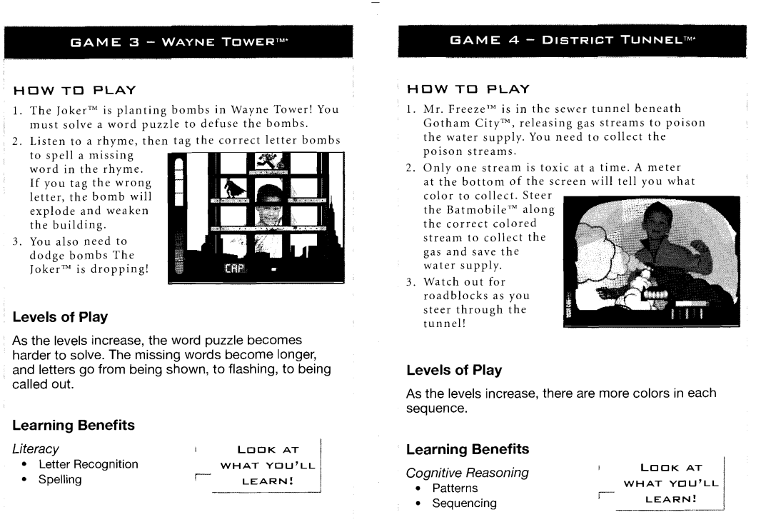 ION Games manual Letter Recognition, Spelling, Patterns Sequencing 