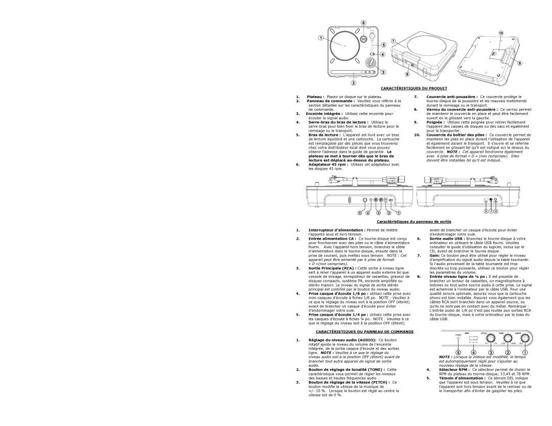 ION IPTUSB quick start Caractéristiques DU Produit, Prise casque d’écoute 1/8 po utilisez cette prise avec 