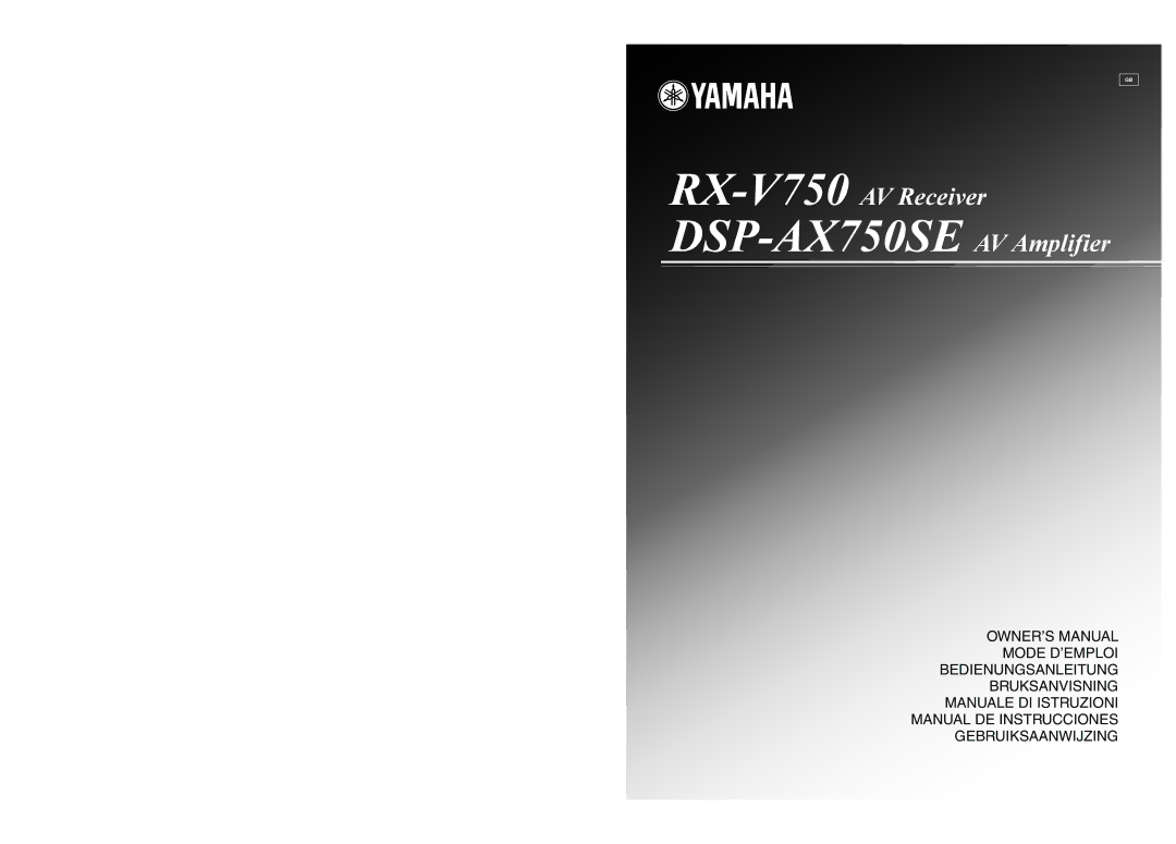 ION RX-V750 owner manual DSP-AX750SE AV Amplifier 