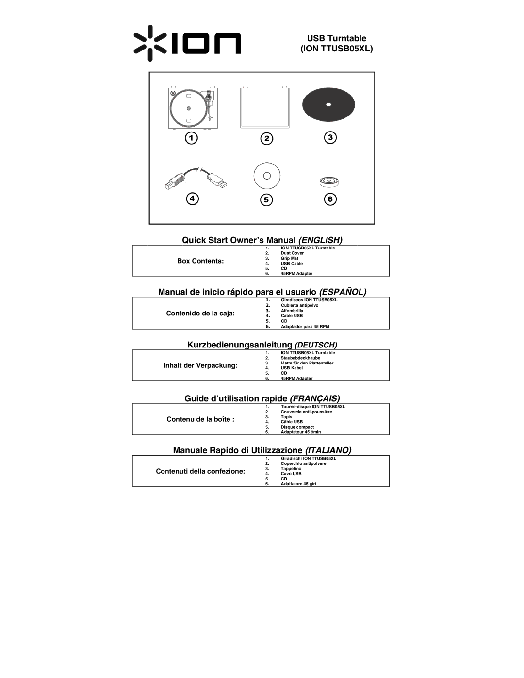 ION quick start ION TTUSB05XL, Manual de inicio rápido para el usuario Español 