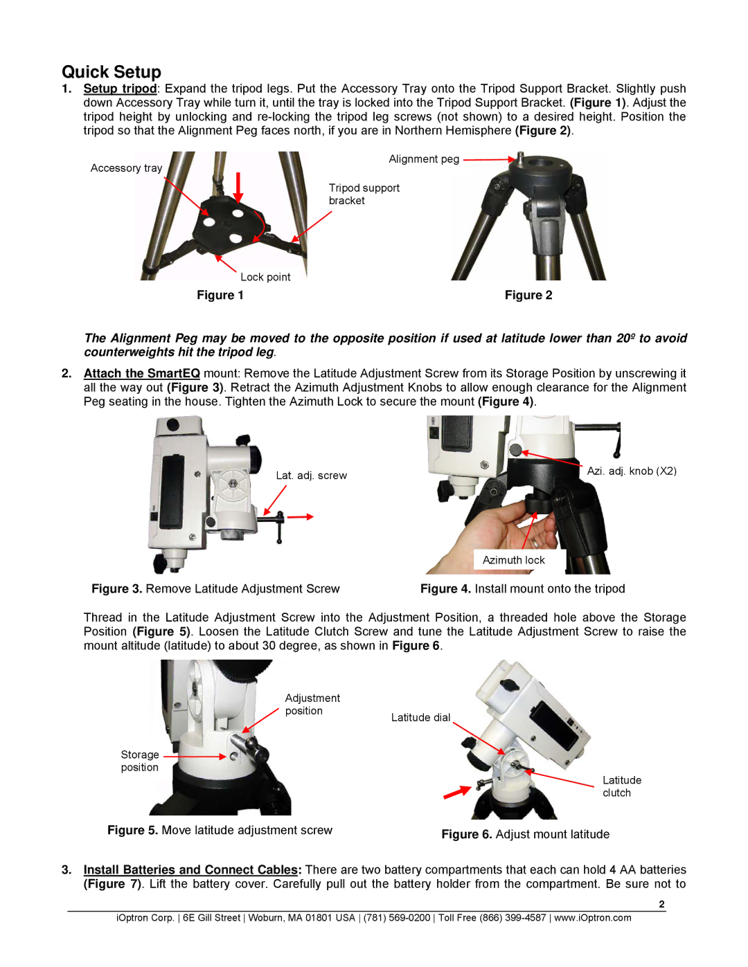 iOptron 3100 quick start Quick Setup 