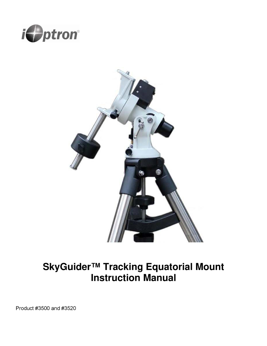 iOptron #3500, #3520 instruction manual SkyGuider Tracking Equatorial Mount 